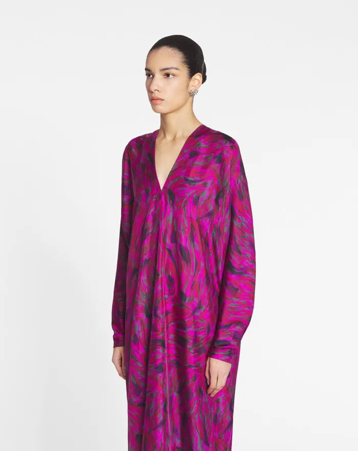 Women Lanvin Dresses Printed Caftan Dress Fuchsia