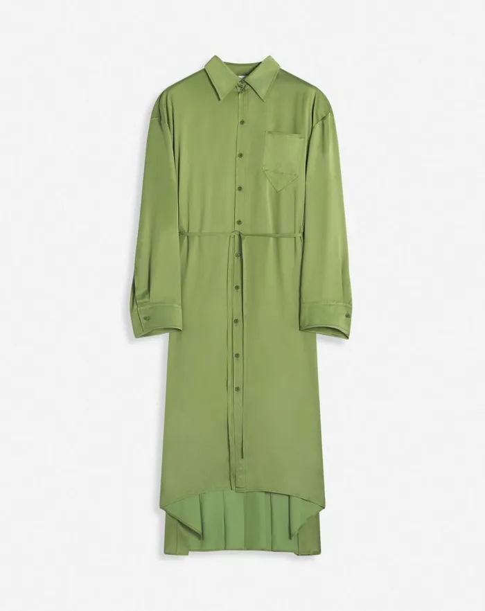 Women Lanvin Dresses Shirt Dress With Pleats Lichen