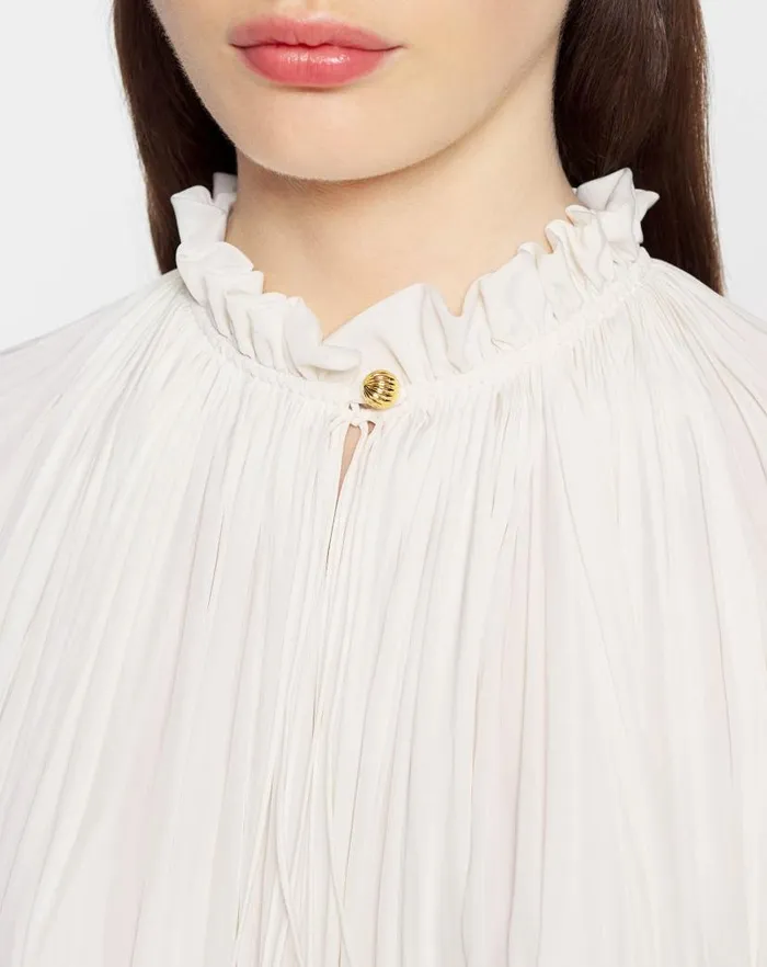 Women Lanvin Dresses Short Charmeuse Dress Off White