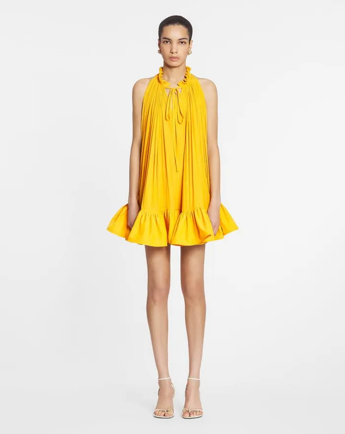 Women Lanvin Dresses Short Dress With Ruffles Sunflower Women Lanvin Dresses Short Dress With Ruffles Sunflower