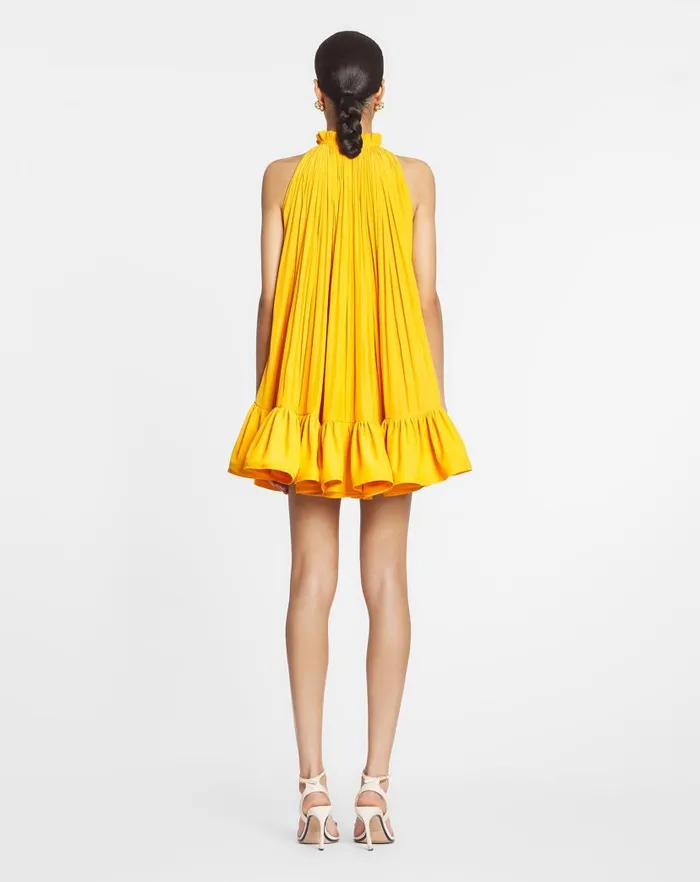 Women Lanvin Dresses Short Dress With Ruffles Sunflower Women Lanvin Dresses Short Dress With Ruffles Sunflower