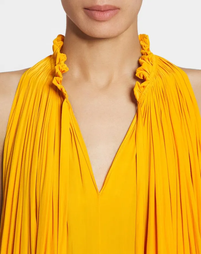 Women Lanvin Dresses Short Dress With Ruffles Sunflower Women Lanvin Dresses Short Dress With Ruffles Sunflower