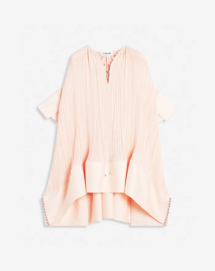 Women Lanvin Dresses Shortsleeved Pleated Dress Abricotine