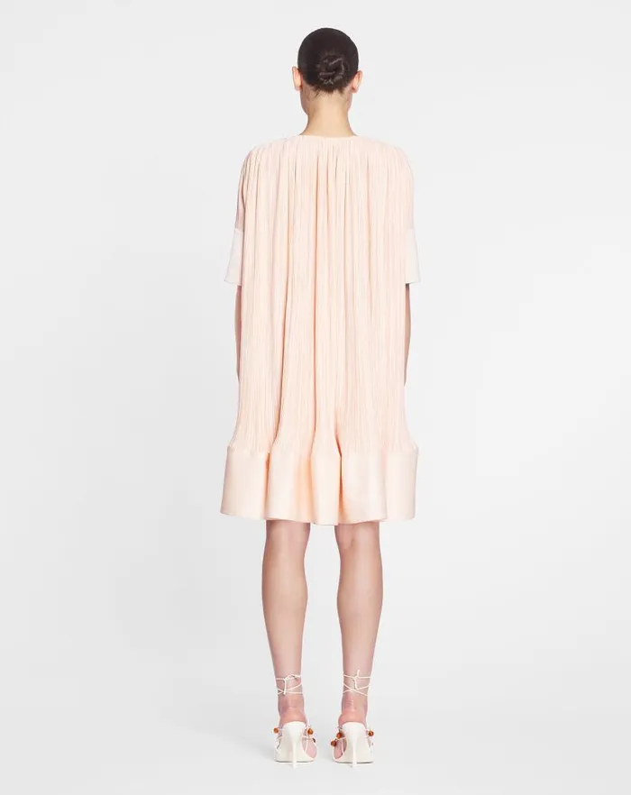 Women Lanvin Dresses Shortsleeved Pleated Dress Abricotine Women Lanvin Dresses Shortsleeved Pleated Dress Abricotine