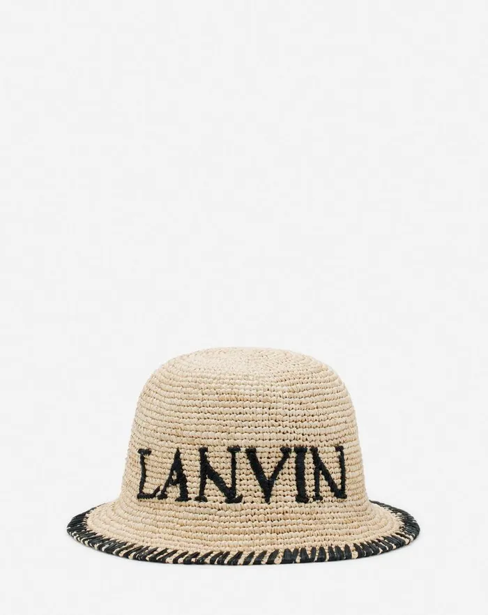 Women Lanvin Hats Lanvin Raffia Bucket Hat Naturalblack