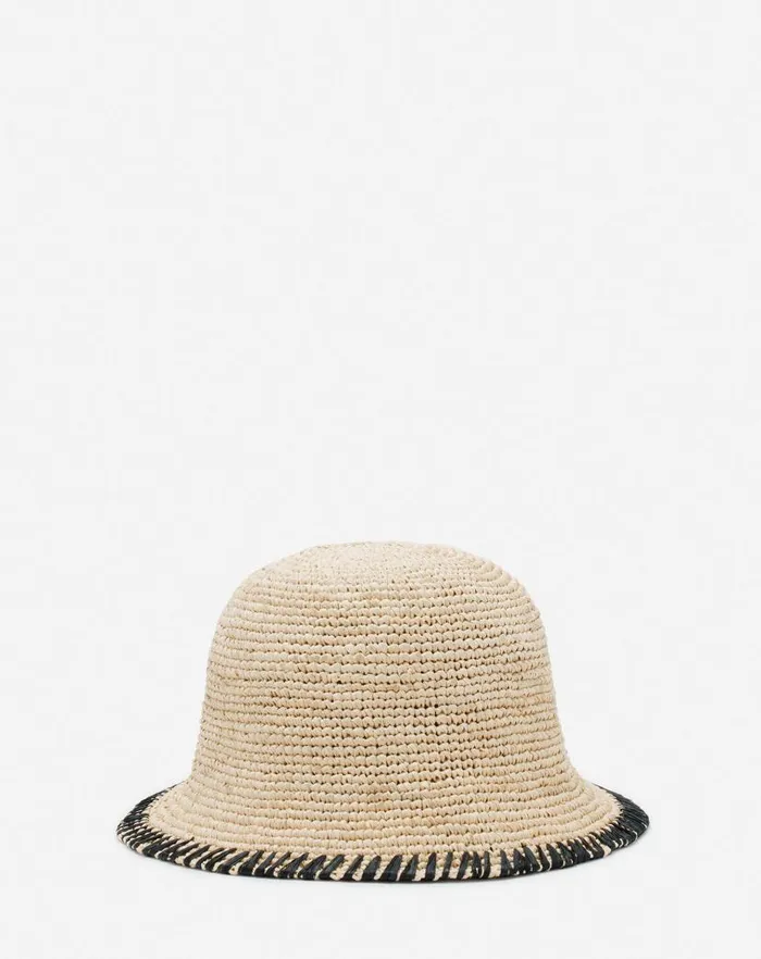 Women Lanvin Hats Lanvin Raffia Bucket Hat Naturalblack Women Lanvin Hats Lanvin Raffia Bucket Hat Naturalblack