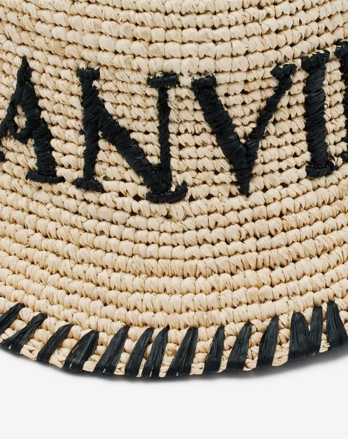 Women Lanvin Hats Lanvin Raffia Bucket Hat Naturalblack Women Lanvin Hats Lanvin Raffia Bucket Hat Naturalblack