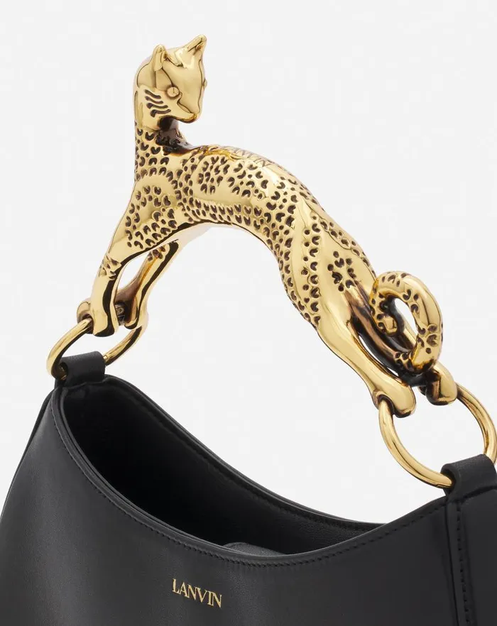 Women Lanvin Hobo Hobo Cat Bag In Lamb Leather Black