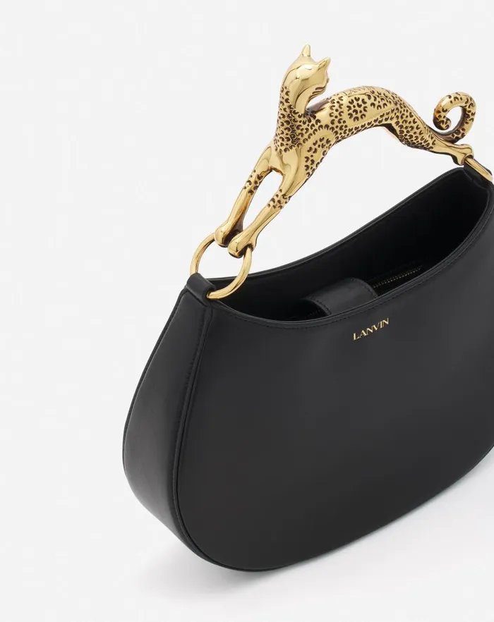 Women Lanvin Hobo Hobo Cat Bag In Lamb Leather Black