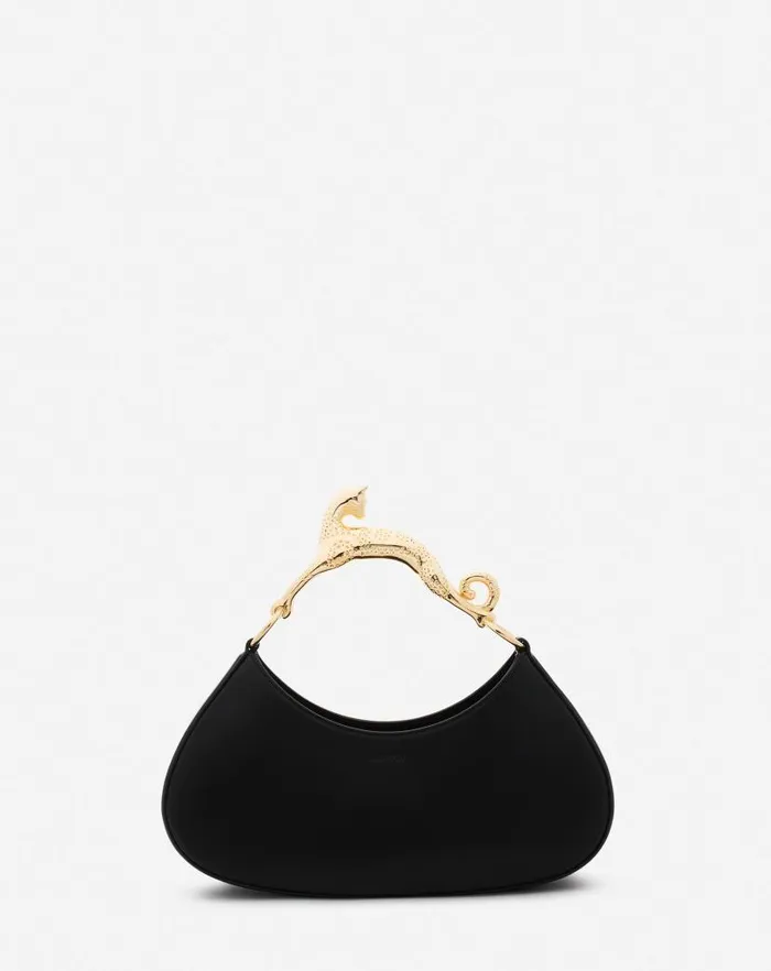 Women Lanvin Hobo Hobo Cat Bolide Leather Bag Black