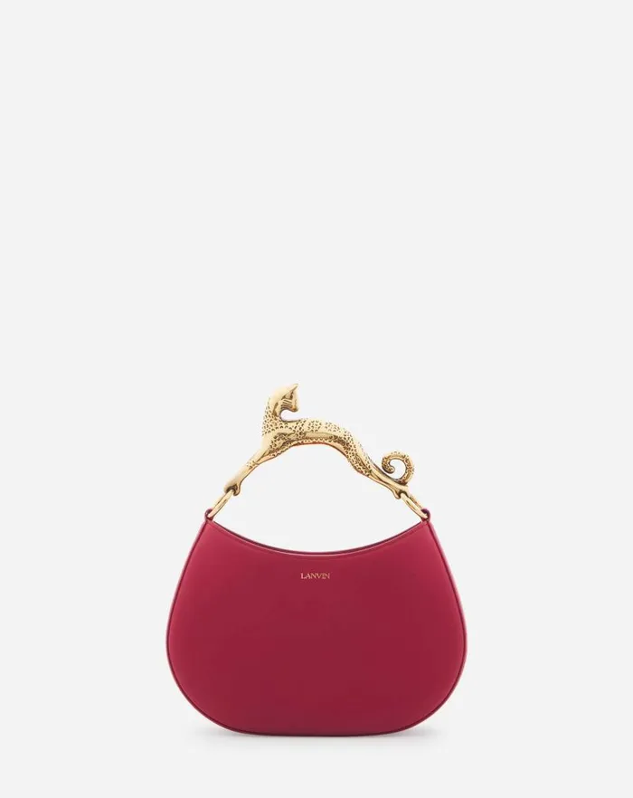 Women Lanvin Hobo Hobo Cat Leather Bag Burgundy