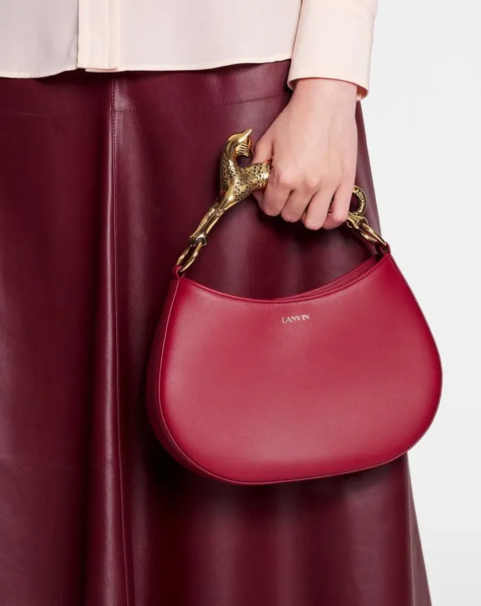 Women Lanvin Hobo Hobo Cat Leather Bag Burgundy
