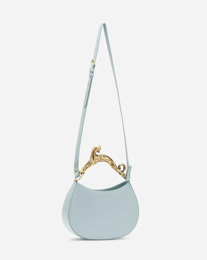 Women Lanvin Hobo Hobo Cat Leather Bag Ice Blue