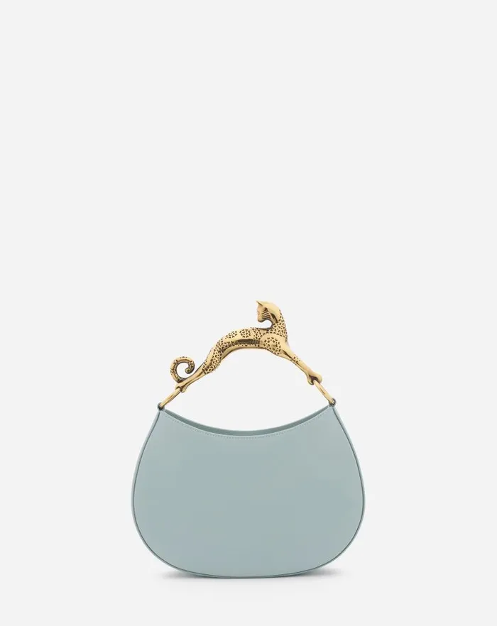 Women Lanvin Hobo Hobo Cat Leather Bag Ice Blue