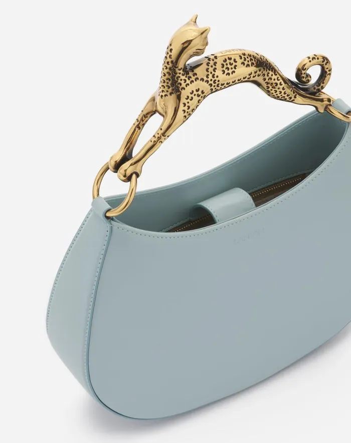 Women Lanvin Hobo Hobo Cat Leather Bag Ice Blue