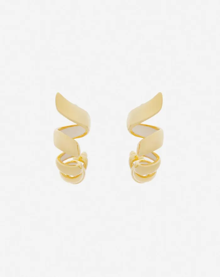 Women Lanvin Jewelry Mlodie Ribbon Creole Earrings Goldmoon