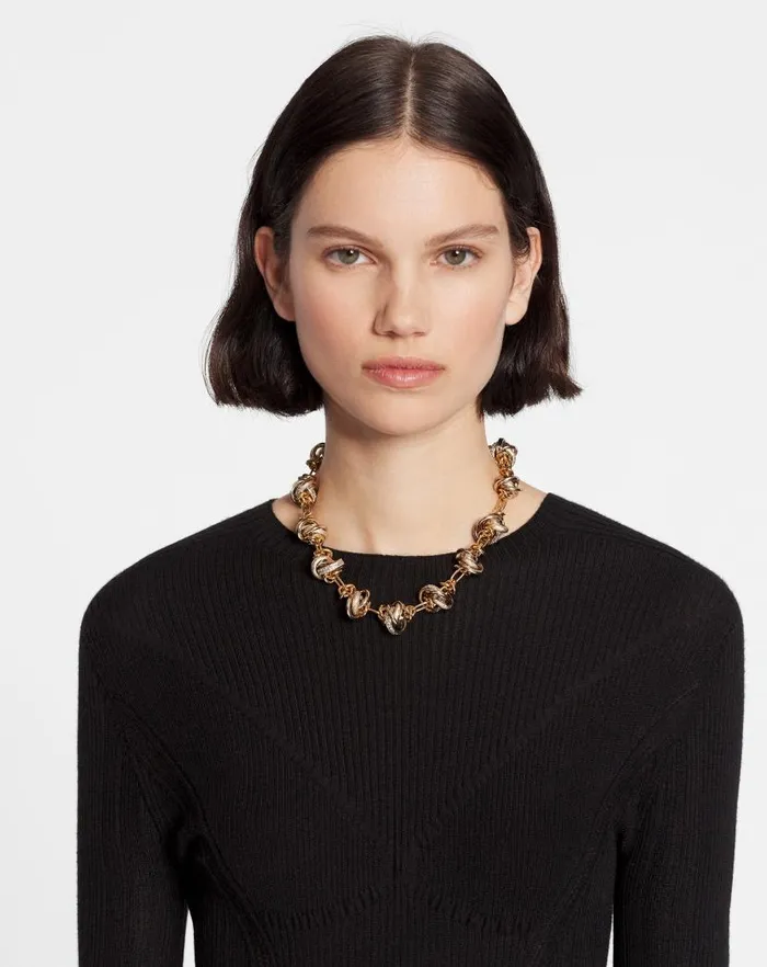 Women Lanvin Jewelry Partition By Lanvin Knot Necklace Goldcrystal