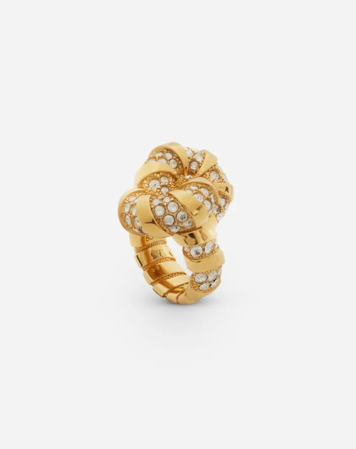 Women Lanvin Jewelry Rhinestone Melodie Ring Goldcrystal