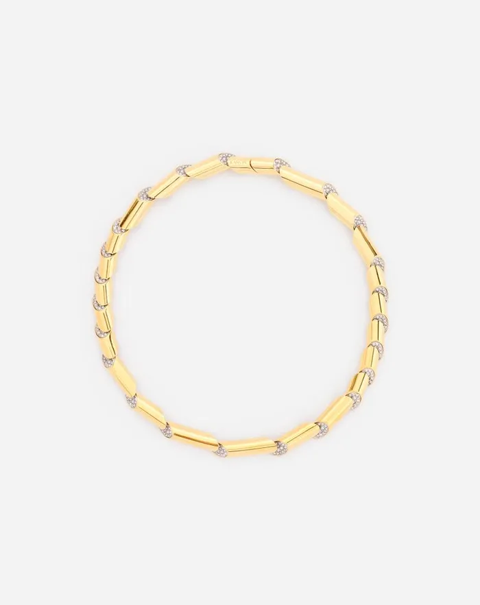 Women Lanvin Jewelry Sequence By Lanvin Rhinestone Choker Necklace Goldcrystal