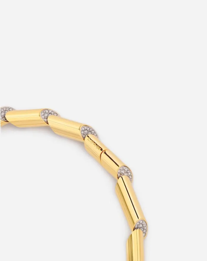 Women Lanvin Jewelry Sequence By Lanvin Rhinestone Choker Necklace Goldcrystal