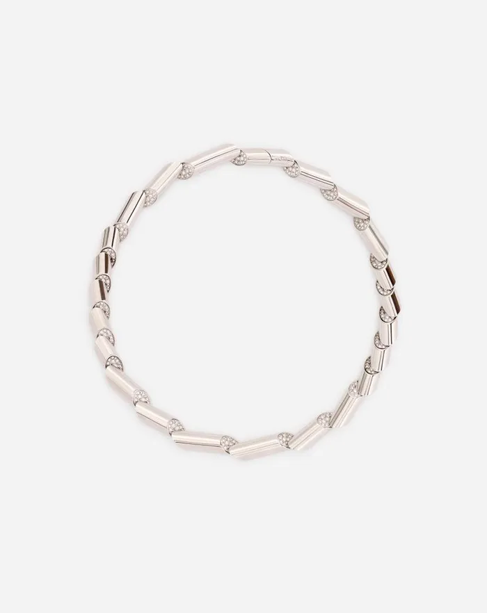 Women Lanvin Jewelry Sequence By Lanvin Rhinestone Choker Necklace Silvercrystal