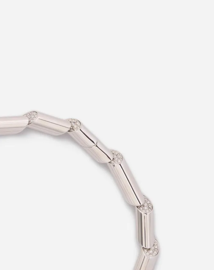Women Lanvin Jewelry Sequence By Lanvin Rhinestone Choker Necklace Silvercrystal