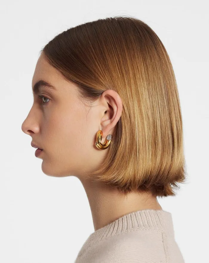 Women Lanvin Jewelry Sequence By Lanvin Rhinestone Earrings Goldcrystal