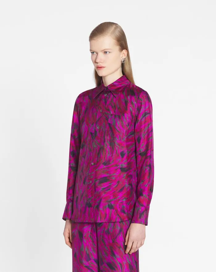 Women Lanvin Knitwear Printed Shirt Fuchsia Women Lanvin Knitwear Printed Shirt Fuchsia