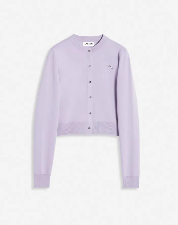 Women Lanvin Knitwear Round Neck Cardigan Wisteria