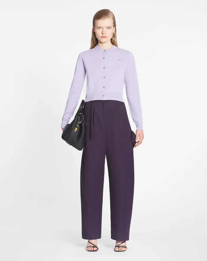 Women Lanvin Knitwear Round Neck Cardigan Wisteria Women Lanvin Knitwear Round Neck Cardigan Wisteria