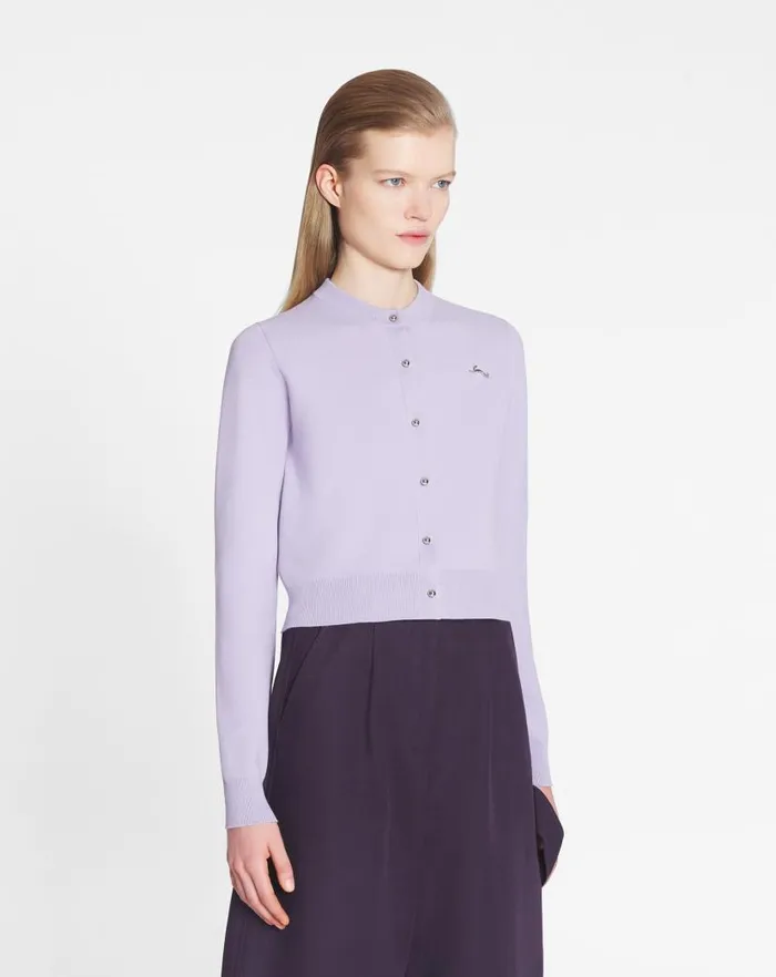 Women Lanvin Knitwear Round Neck Cardigan Wisteria Women Lanvin Knitwear Round Neck Cardigan Wisteria
