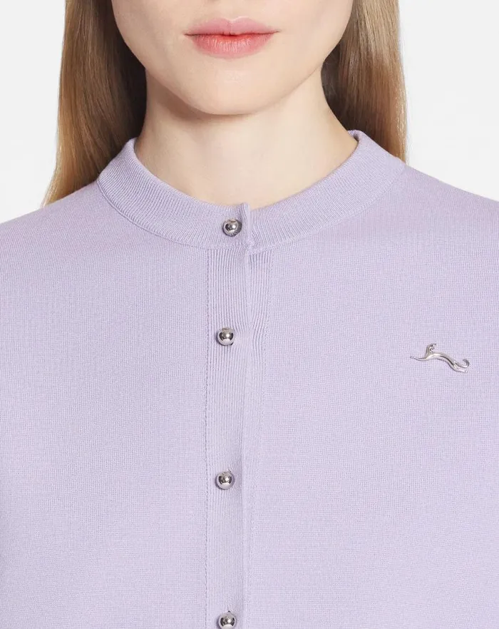 Women Lanvin Knitwear Round Neck Cardigan Wisteria Women Lanvin Knitwear Round Neck Cardigan Wisteria