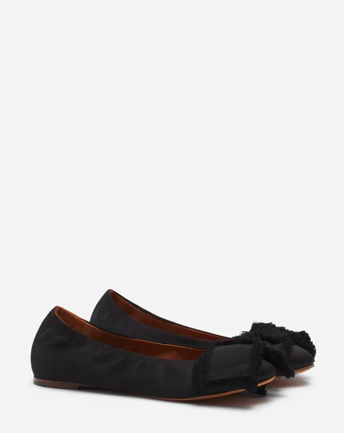 Women Lanvin Loafers Ballerina Flat With A Satin Bow Black Women Lanvin Loafers Ballerina Flat With A Satin Bow Black