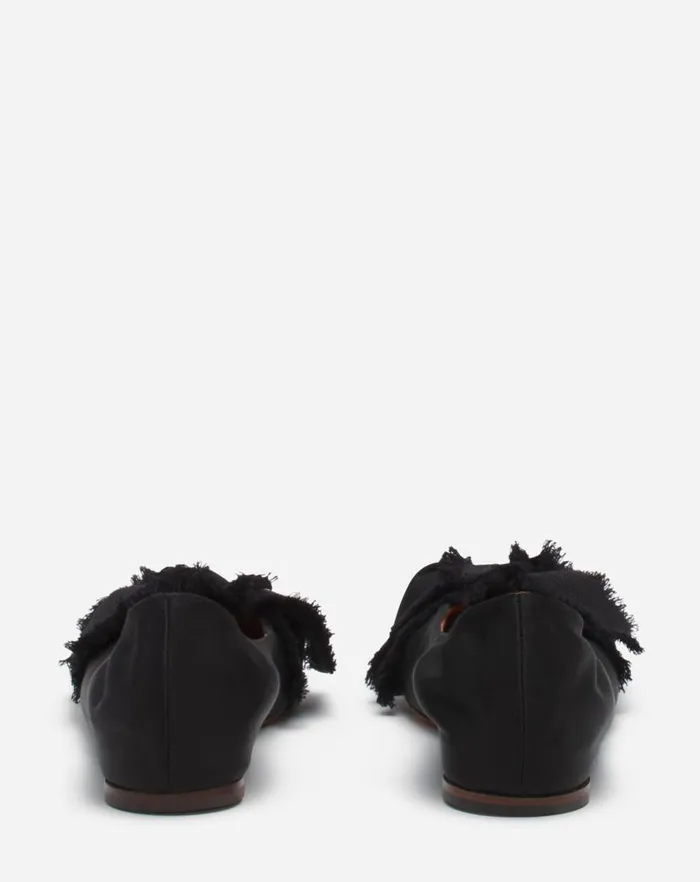 Women Lanvin Loafers Ballerina Flat With A Satin Bow Black Women Lanvin Loafers Ballerina Flat With A Satin Bow Black