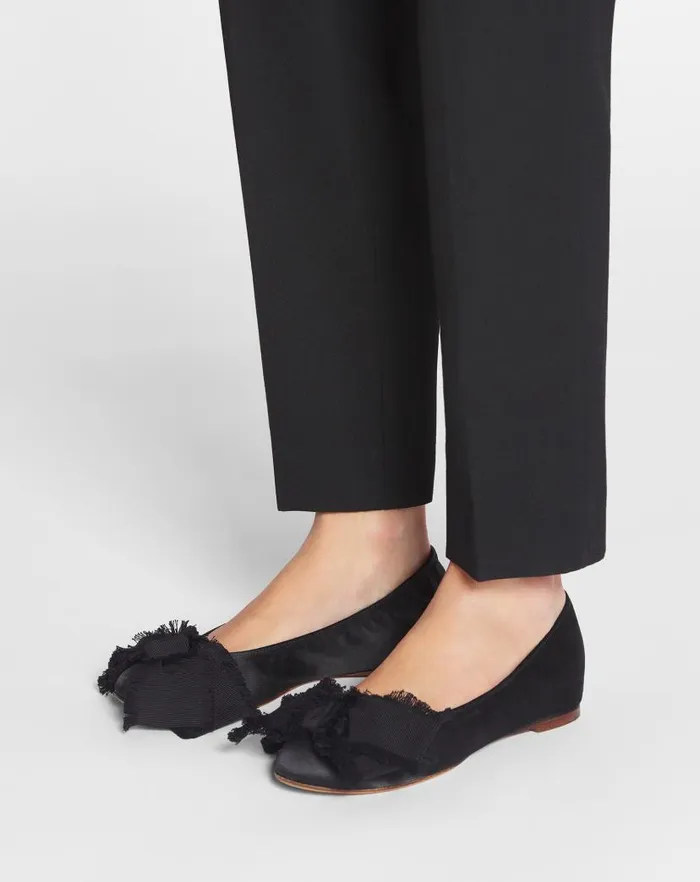 Women Lanvin Loafers Ballerina Flat With A Satin Bow Black Women Lanvin Loafers Ballerina Flat With A Satin Bow Black
