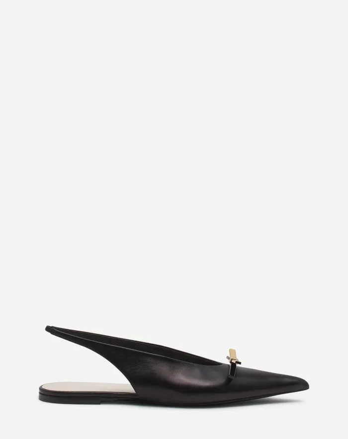 Women Lanvin Loafers Lanvin Bow Leather Slingback Black