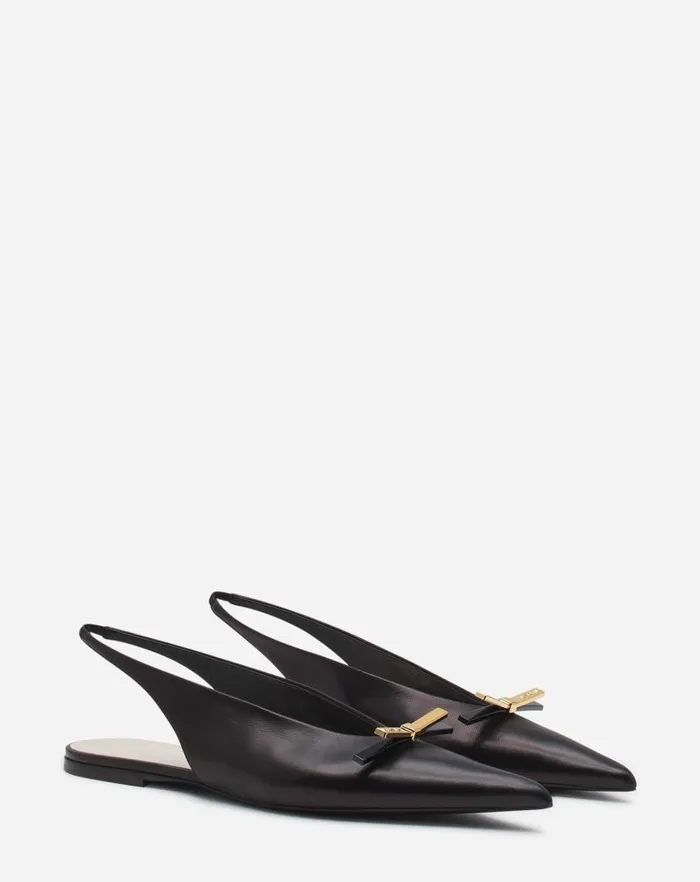 Women Lanvin Loafers Lanvin Bow Leather Slingback Black Women Lanvin Loafers Lanvin Bow Leather Slingback Black