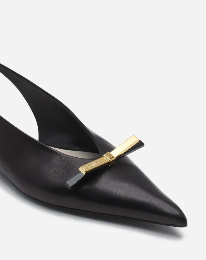 Women Lanvin Loafers Lanvin Bow Leather Slingback Black Women Lanvin Loafers Lanvin Bow Leather Slingback Black