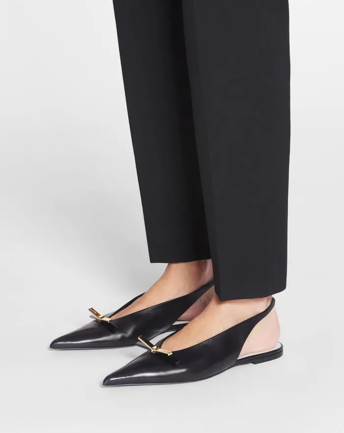 Women Lanvin Loafers Lanvin Bow Leather Slingback Black Women Lanvin Loafers Lanvin Bow Leather Slingback Black