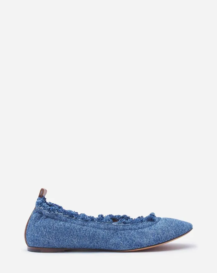Women Lanvin Loafers The Ballerina Flat In Denim Denim Blue