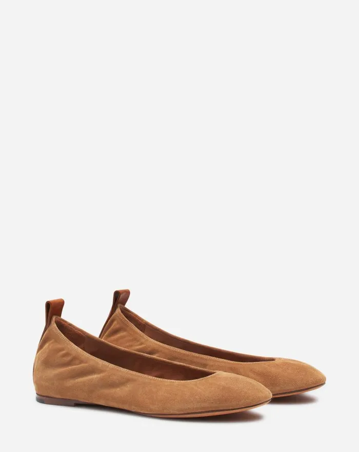 Women Lanvin Loafers The Suede Ballerina Flat Brown Women Lanvin Loafers The Suede Ballerina Flat Brown