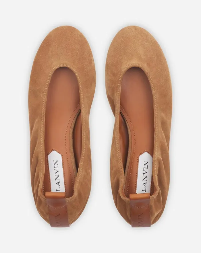 Women Lanvin Loafers The Suede Ballerina Flat Brown Women Lanvin Loafers The Suede Ballerina Flat Brown