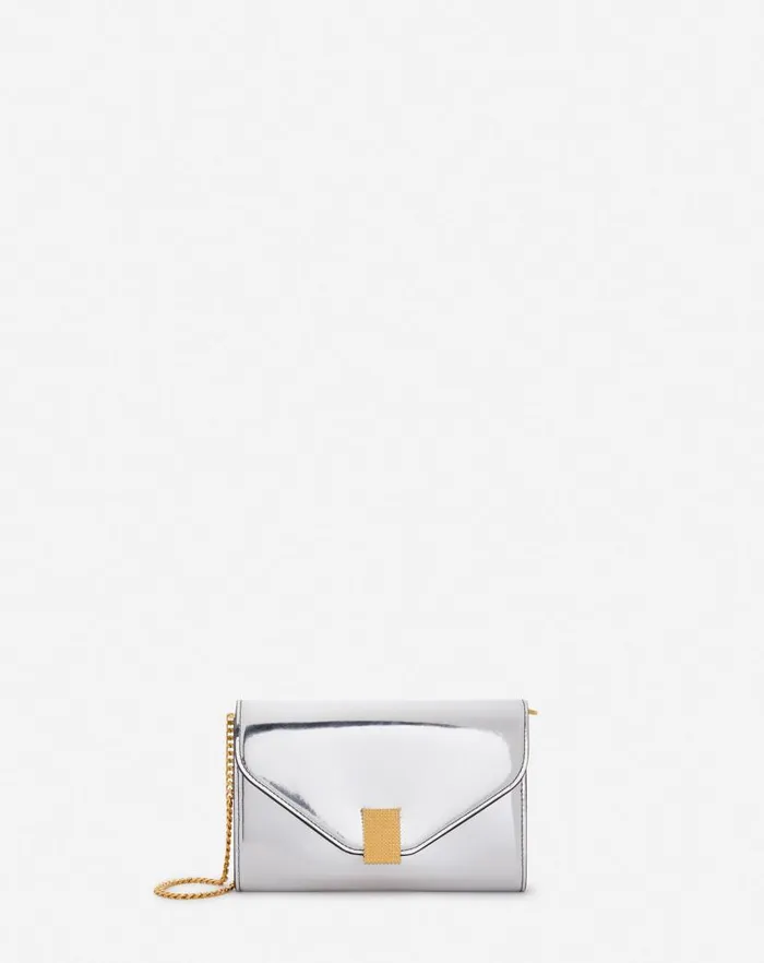 Women Lanvin Mini Bags and Clutches Concerto Wallet On Chain Bag In Metallic Leather Silver Women Lanvin Mini Bags and Clutches Concerto Wallet On Chain Bag In Metallic Leather Silver