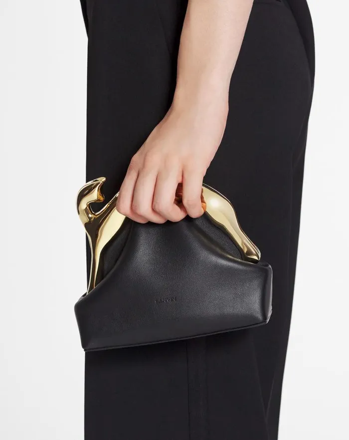 Women Lanvin Mini Bags and Clutches Fusion Cat Leather Clutch Bag Black Women Lanvin Mini Bags and Clutches Fusion Cat Leather Clutch Bag Black