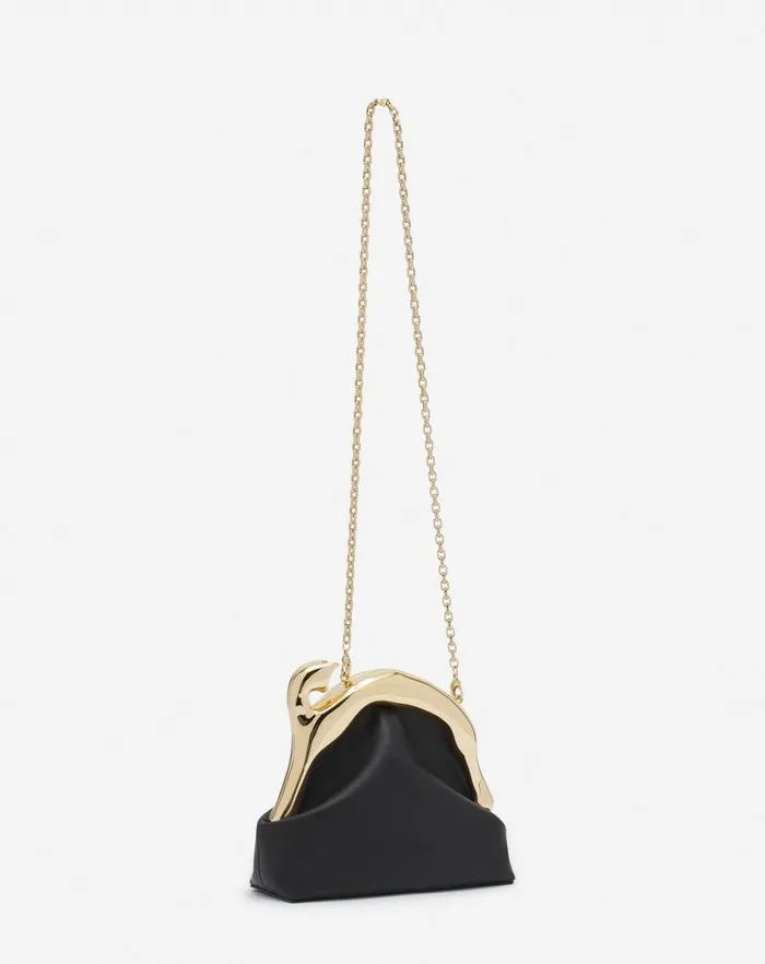 Women Lanvin Mini Bags and Clutches Fusion Cat Leather Clutch Bag Black Women Lanvin Mini Bags and Clutches Fusion Cat Leather Clutch Bag Black