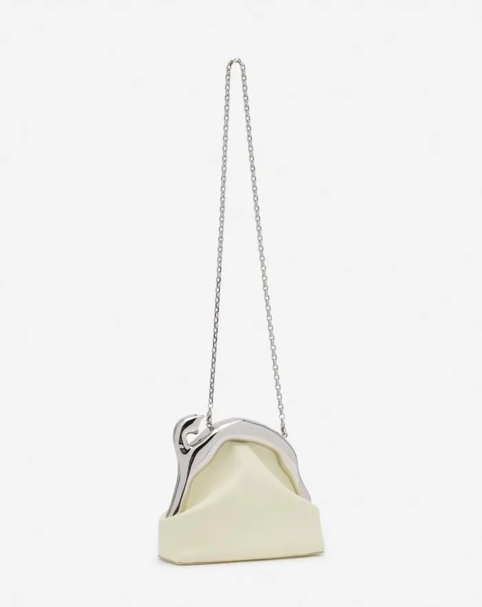 Women Lanvin Mini Bags and Clutches Fusion Cat Leather Clutch Bag Chamomile Women Lanvin Mini Bags and Clutches Fusion Cat Leather Clutch Bag Chamomile