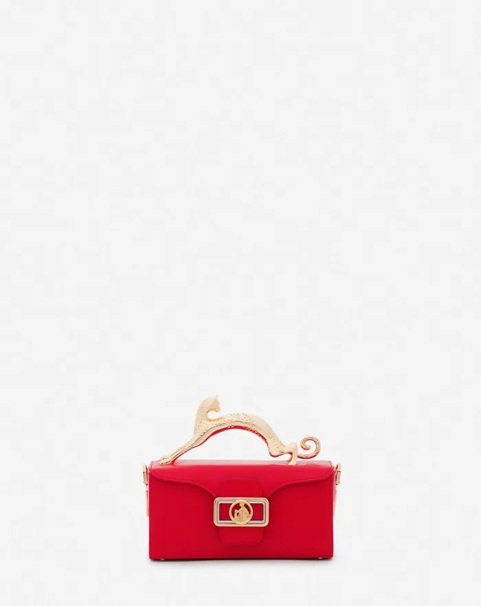 Women Lanvin Mini Bags and Clutches Leather Nano Pencil Cat Bag Flame