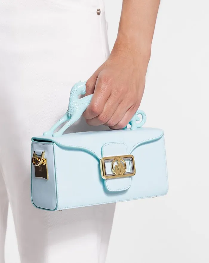 Women Lanvin Mini Bags and Clutches Leather Nano Pencil Cat Bag Lanvin Blue Women Lanvin Mini Bags and Clutches Leather Nano Pencil Cat Bag Lanvin Blue