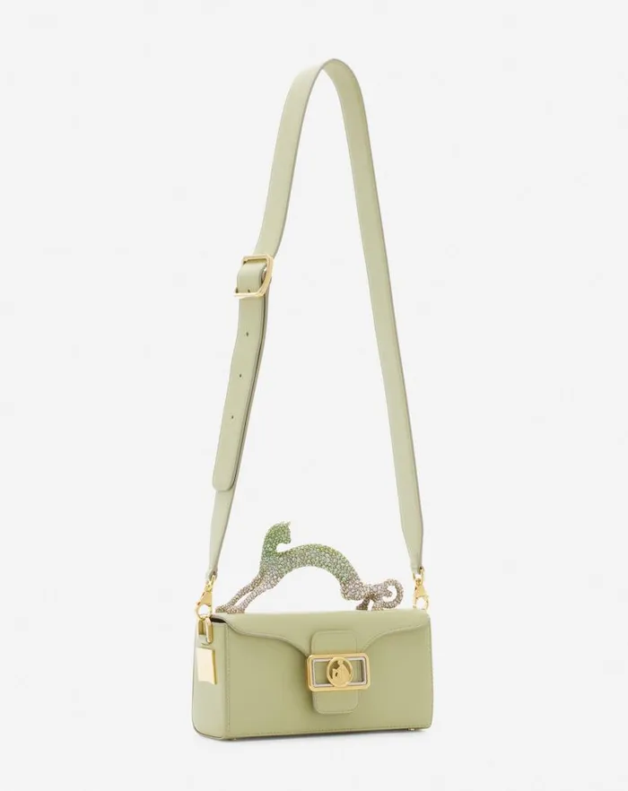 Women Lanvin Mini Bags and Clutches Nano Pencil Cat Bag In Leather And Rhinestones Almondvanilla Women Lanvin Mini Bags and Clutches Nano Pencil Cat Bag In Leather And Rhinestones Almondvanilla