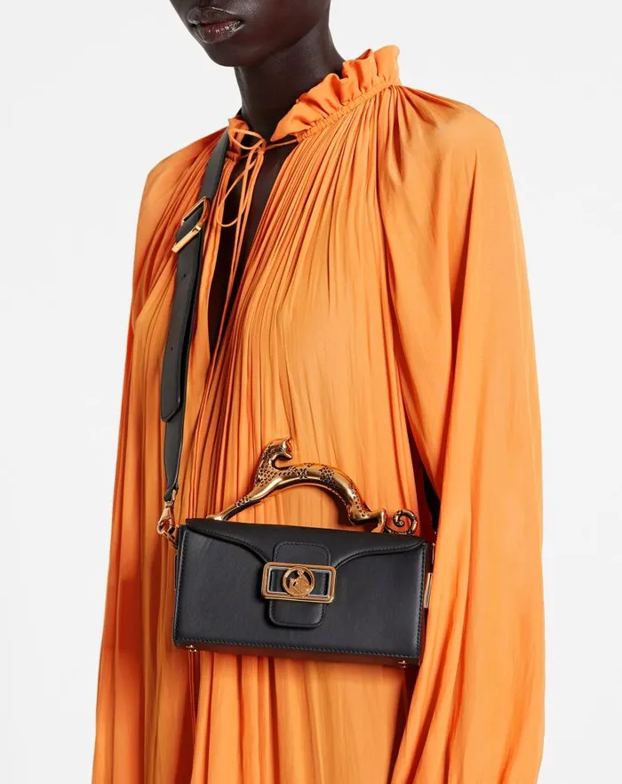 Women Lanvin Mini Bags and Clutches Nano Pencil Cat Leather Bag Black Women Lanvin Mini Bags and Clutches Nano Pencil Cat Leather Bag Black